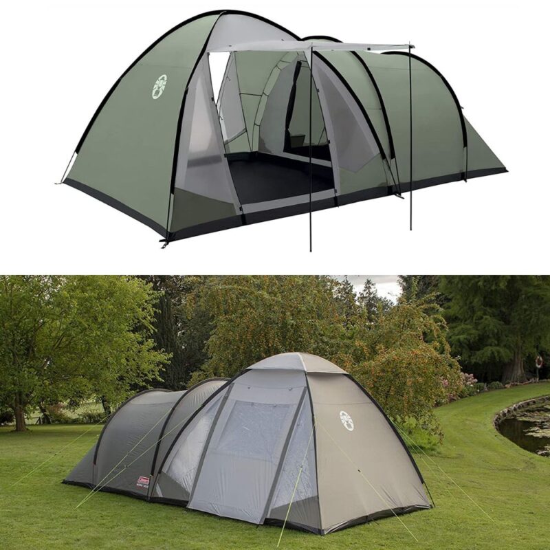 COLEMAN Waterfall 5 Deluxe Family Tent w Separate Living & Sleeping Area, Easy to Pitch, 5-Person Tent, 100 % Waterproof, HH 3000 mm, One Size.