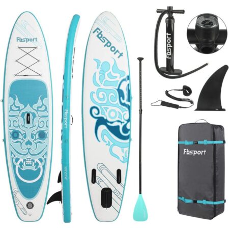 FBSPORT Brushed Thickening Inflatable Stand Up Paddle Board with Complete Accessories & Carry Bag, Wide Stance, Non-Slip Deck, Durable & Lightweight, Youth & Adults