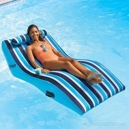 AQUA LEISURE Ultimate Comfort Pool Lounger, Lake Raft, 2-Person, Lake/Ocean/Pool, Heavy Duty, Extra Large 64" x 53" (162cm x 135 cm)