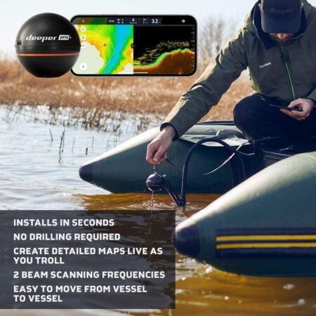 DEEPER PRO+ Smart Sonar - GPS Portable Wireless Wi-Fi Fish Finder for Shore & Ice Fishing