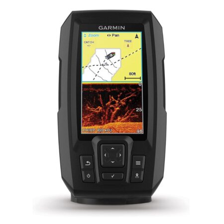 GARMIN Striker 4cv with Transducer, 4" GPS Fishfinder w Chirp Traditional & ClearVu Scanning Sonar Transducer & Built in Quickdraw Contours Mapping Software