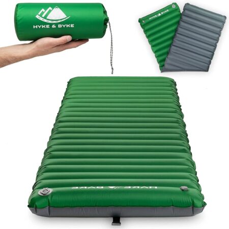 HYKE & BYKE Appalachian Inflatable Sleeping Pad, Standard & Ultralight Sizes, Micro-Adjustment Valve, Durable Ripstop Nylon, Designed for Backpacking & Camping