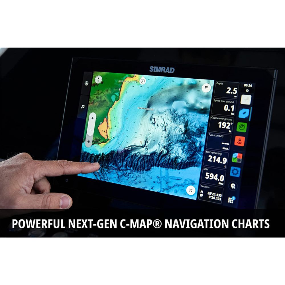 SIMRAD NSX 3007 - Chartplotter Fish Finder w HDI Transducer & C-MAP Discover X Charts, Black