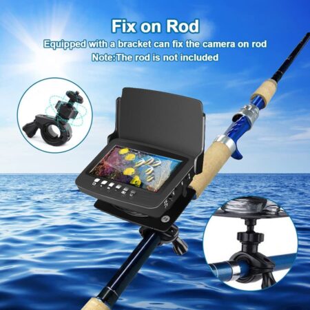 OKK 4.3" Underwater Fishing Camera, OKK HD 1000 TVL Fish Finder w 8pcs Infrared LED Night Vision Camera for Ice, Lake, Sea, Boat, Kayak Fishing (49ft/15M)
