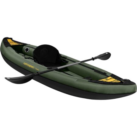 RETROSPEC Coaster 1 & 2 Person Inflatable Kayak - Portable 600-Denier Ripstop Polyester Blow up Kayak - Includes Double-Sided Paddle, Hand Pump & Carrying Bag