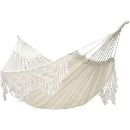 ASRG Portable, Lightweight Hammock, Garden, White Cotton 01