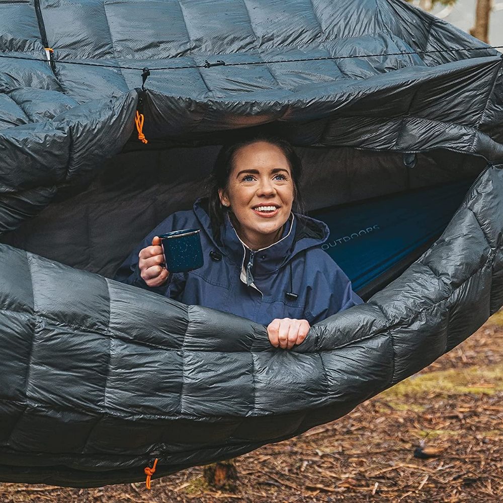 CRUA OUTDOORS Hammock Culla - Underquilt & Overquilt for Hammocks - 4 Season Thermally Insulated Outer Shell