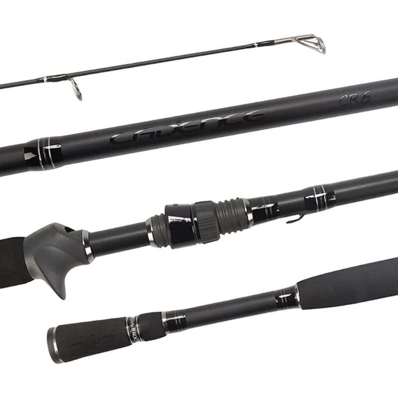 CADENCE CR6B Baitcasting Rods, Fast Action Fishing Rods, Lightweight, Portable Casting Rods w 30 Ton Carbon Exposed Blank Reel Seat, Stainless Steel Guides w  SiC Inserts, Baitcast Rods