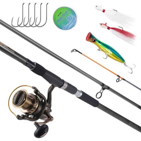 Dr. FISH Surf Fishing Rod & Reel Combos, Saltwater Fishing Combo, 12ft Surf Rod, 10000 Surf Fishing Reel, Offshore/Onshore Surf Casting Fishing Pole Combo, Beach Casting