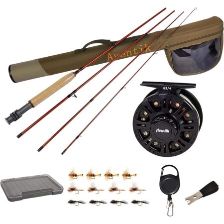 EUPHENG Aventik Extreme Fly Fishing Combo Kit 0/1/2/3/4/5/6, Weight Starter Fly Fishing Rod & Reel Kit Outfit w One Travel Case
