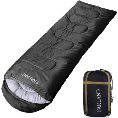 FARLAND Camping Sleeping Bag for Adults, Youth, Teens, Kids w/ 0 Degree centigrade, 20 Degree F Cold Weather Compression Sack, Portable 4 Season, Hiking, Waterproof, Travelling, Backpacking & Outdoor