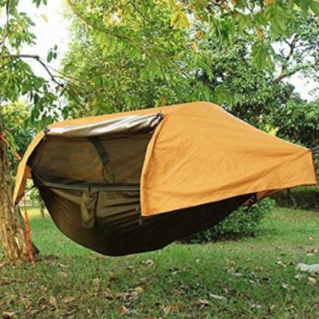 LEGACY PREMIUM FOOD STORAGE Camping Hammock Tent, Parachute Nylon, Portable, 1-Person, Compact Backpacking, Outdoor & Emergency Gear, Tree Straps, Tie Ropes, Mosquito Net, Rain Fly