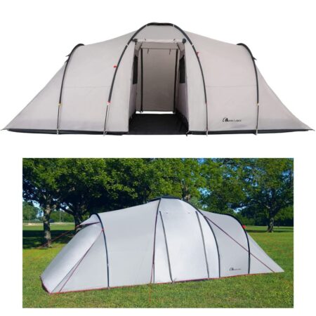 MOON LENCE 8-Person Tent, Family Camping Tent, Waterproof, Windproof w Divided Curtain for 2 Separated Rooms & Double Layer, Portable w Carry Bag for Outdoors