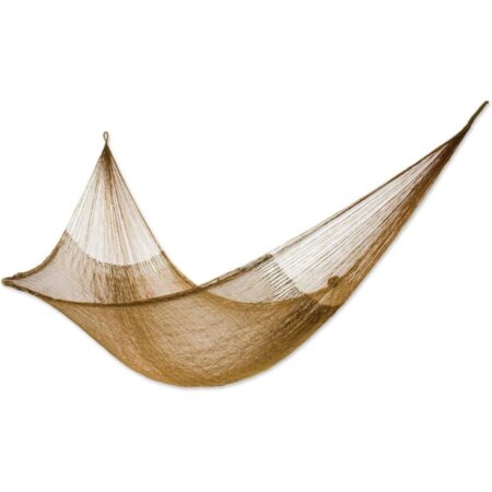 NOVICA Nylon Metallic Rope Hammock 'Glowing Copper' (Single)