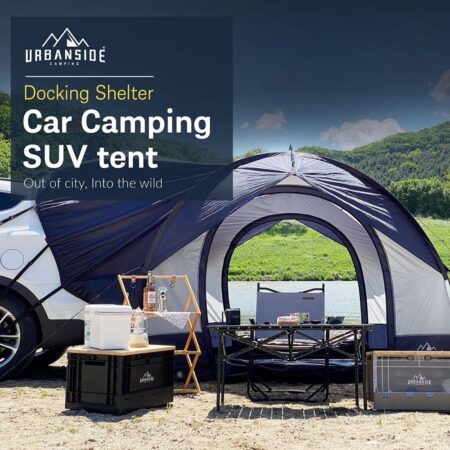 URBANSIDE CAMPING Protect 3+ SUV Tent for Camping 12x7.5, Universal Fit, Light Weight Car Camping Docking Tent, Portable, Waterproof Outdoor Equipment