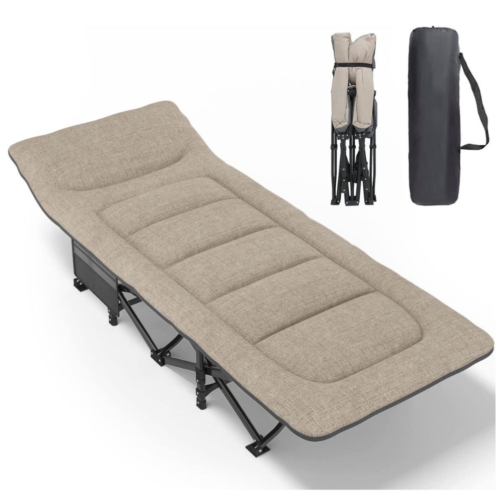 thumbnail image 2 of Outback Folding Camping Bed – Portable Stretcher With Steel Frame & Carry Bag (Green) 2 of 5