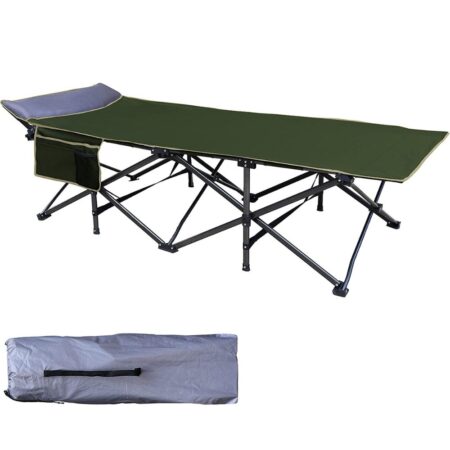 OSAGE RIVER Big and Tall Deluxe Folding Camp Stretcher/Cot w Built-in Pillow