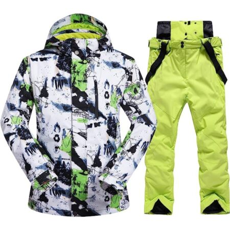 COME WONKA Men's Ski Jacket & Pants Set, Ski Suit, Winter, Waterproof, Windproof, Hooded Snow Coat, 2 Pieces, Snowboarding Snowsuits