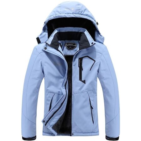 MOERDENG Women's Waterproof Ski Jacket, Warm Winter Snow Coat, Mountain, Windbreaker, Hooded Raincoat Jacket
