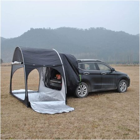 IRUGS Portable Waterproof Car Rear Tent, Bicycle Extension, Tent Outdoor Camping Shelter, SUV, Large Space, Trailer Roof Top Tent (Colour : Black)